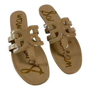 Sam Edelman Tan Patent Cara Flip Flops NWOT